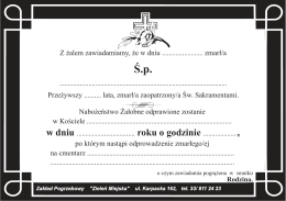 Klepsydra w PDF - Zakład Pogrzebowy - Zieleń Miejska - Bielsko