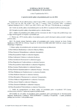 Uchwała nr XV/94/2015 z dnia 27 października 2015 r. w sprawie
