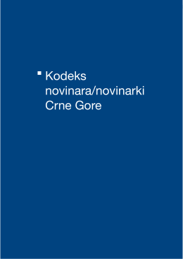 Kodeks novinara/novinarki Crne Gore