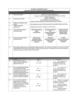 Page 1 Naziv pod-projekta UPITNIK ZA KONTROLNU LISTU