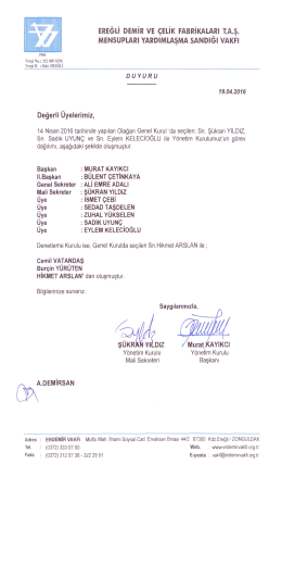 Duyurunun devamı