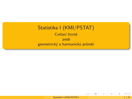 Statistika I (KMI/PSTAT)