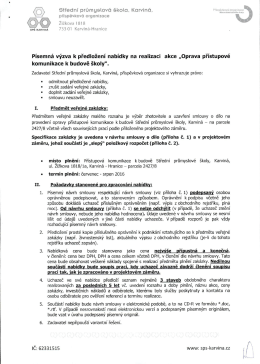 Výzva k předložení nabídky na realizaci akce „Oprava přístupové