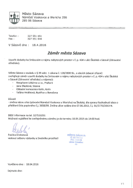Záměr města_změna ulice Zdravotní středisko