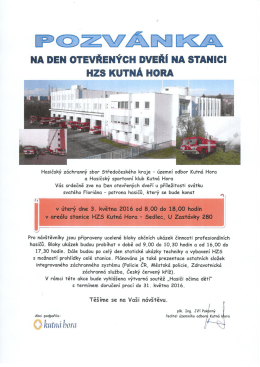 Pozvánka na den otevřených dveří na stanici