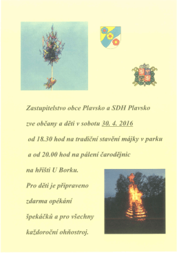 Stavěn&iacute; m&aacute;je a p&aacute;len&iacute; čarodějnic 30.4.2016