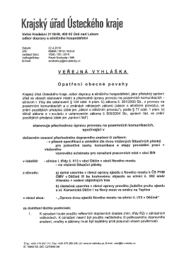 stanoven&iacute; přechodn&eacute; &uacute;pravy provozu na pozemn&iacute;ch komunikac&iacute;ch