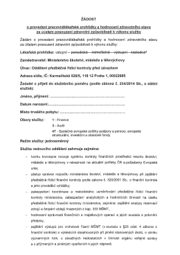 Page 1 ŽÁDOST o provedení pracovnělékařské prohlídky a