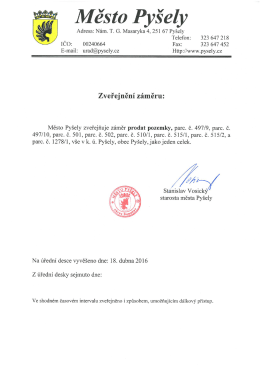 Zveřejnění záměru