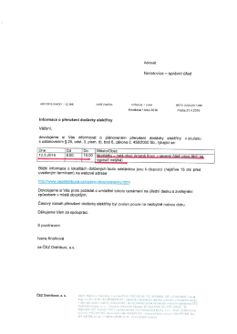 Přerušení dodávky elektřiny dne 12. 5. 2016 v Horňátkách