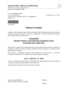 VV - projednání zprávy Bukovina 2016
