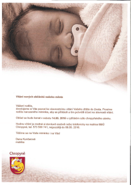 V&iacute;t&aacute;n&iacute; nov&yacute;ch obč&aacute;nků na&scaron;eho města