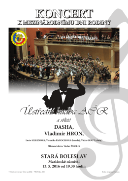 Pozvánka na koncert Ústřední hudby AČR k Mezinárodnímu dni