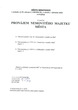 Pronájem nemovitého majetku města