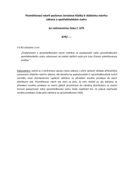 Pozměňovací návrh poslance Jaroslava Klašky k vládnímu návrhu