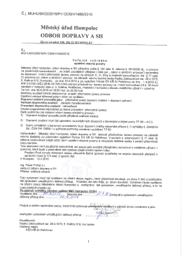 Page 1 C j. MUHU/8433/2016/Pr/ ODSH/1488/2016 Městsk&yacute; &uacute;řad