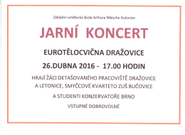 Jarní koncert - ZUŠ Arthura Nikische Bučovice