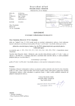 023/2016 - Ozn&aacute;men&iacute; o n&aacute;vrhu veřejnopr&aacute;vn&iacute; smlouvy