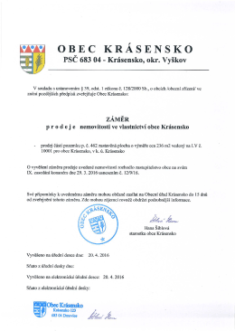 Zveřejnění záměru prodeje