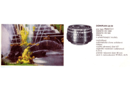 Page 1 DOMIPLAN 2,8/50 pro typy. PRAKTICY EXAKTA VX 1000