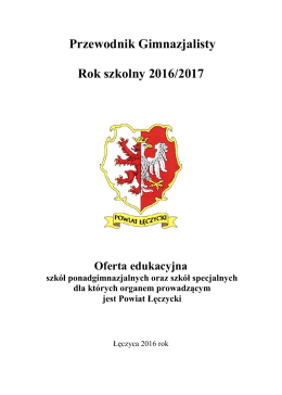 Przewodnik Gimnazjalisty Rok szkolny 2016/2017