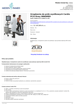 Urządzenia do prób wysiłkowych Cardio PC/E firmy - Meden