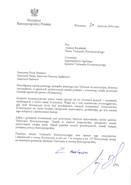 List Prezydenta RP - Trybunał Konstytucyjny