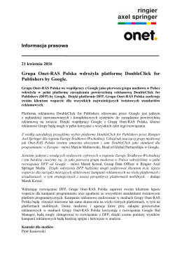 Grupa Onet-RAS Polska wdrożyła DFP