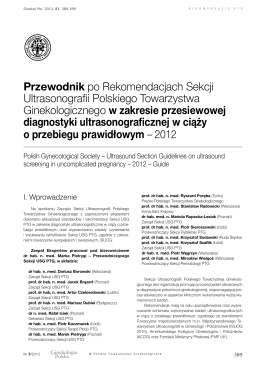 Przewodnik po Rekomendacjach Sekcji Ultrasonografii Polskiego