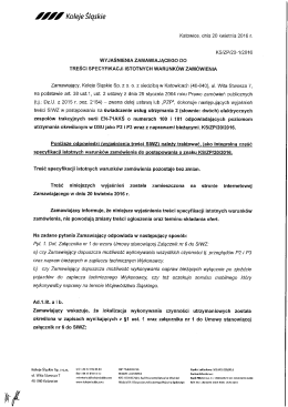Treść wyjaśnień - Koleje Śląskie