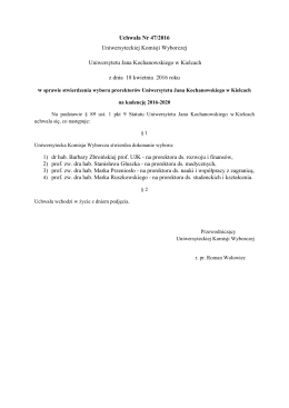 Uchwała Nr 47/2016 Uniwersyteckiej Komisji Wyborczej