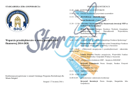 Program konferencji - Stargardzka Izba Gospodarcza
