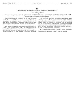 129 zARzĄDZENrE .PRZEWODNICZĄCEGO KOMITETU PRACY I