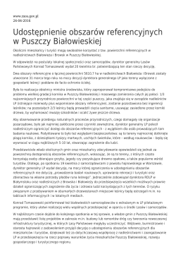Udostępnienie obszarów referencyjnych w Puszczy Białowieskiej