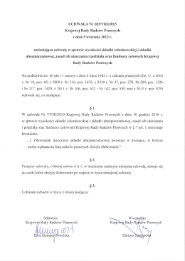 Uchwała Nr 183/VIII/2013 Krajowej Rady Radców Prawnych z 5