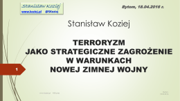 Stanisław Koziej TERRORYZM JAKO STRATEGICZNE