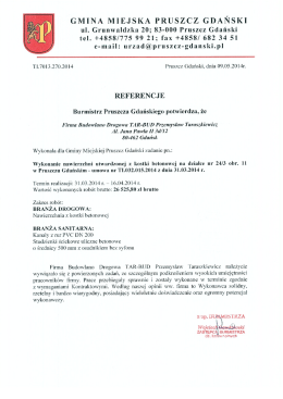 Page 1 GMINA MIEJSKA PRUSZCZ GDAŃSKI ul. Grunwaldzka 20