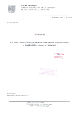 Treść informacji - Gmina Krotoszyce