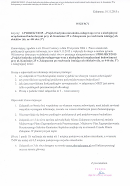 Pytania i odpowiedzi zamawiającego