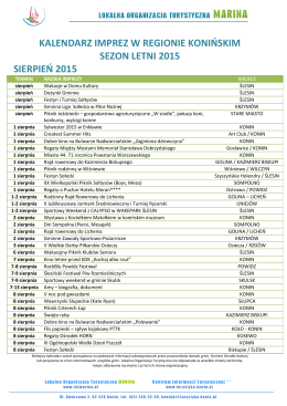 Kalendarz imprez SIERPIEŃ 2015 - Centrum Informacji Turystycznej