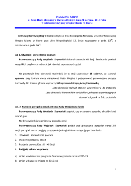Protokół Nr XIII/15 z Sesji Rady Miejskiej w Iławie odbytej w dniu 31