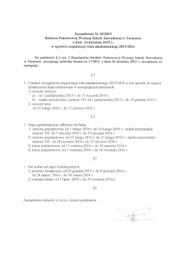 Kalendarz akademicki 2015/2016