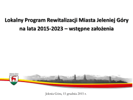 Lokalny Program Rewitalizacji Miasta Jeleniej Góry na lata 2015-2023