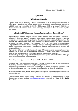 Ogłoszenie Wójta Gminy Świdnica - Biuletyn Informacji Publicznej