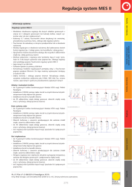 Regulacja system MES II