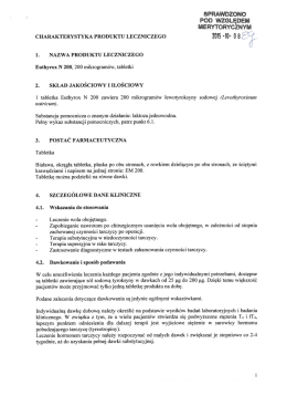 Euthyrox N 200 µg Charakterystyka Produktu Leczniczego