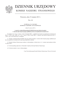 Uchwała Nr 234/2015 Komisji Nadzoru Finansowego z dnia 23