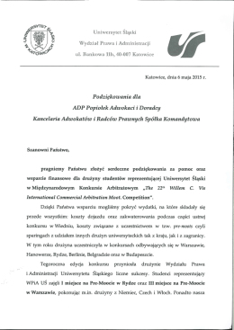 Uniwersytet Śląski Wydział Prawa i Administracji