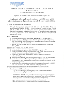 Świadczenie usług medycznych Z/04/15