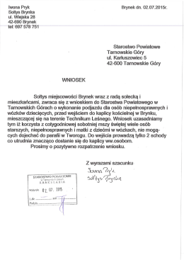 Iwona Pryk Brynek dn. 02.07.2015r. Sołtys Brynka